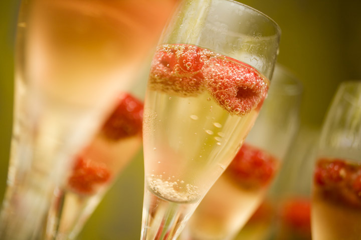 Bottle of Champagne and Chocolate Dipped Strawberries