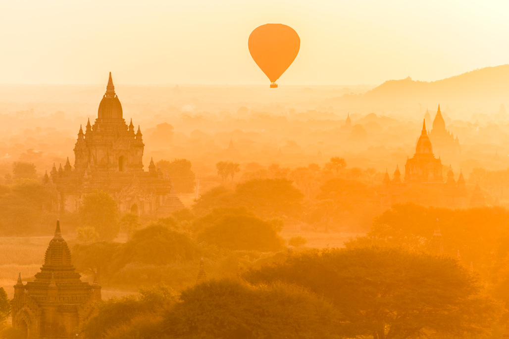 Hot Air Balloon Over Bagan